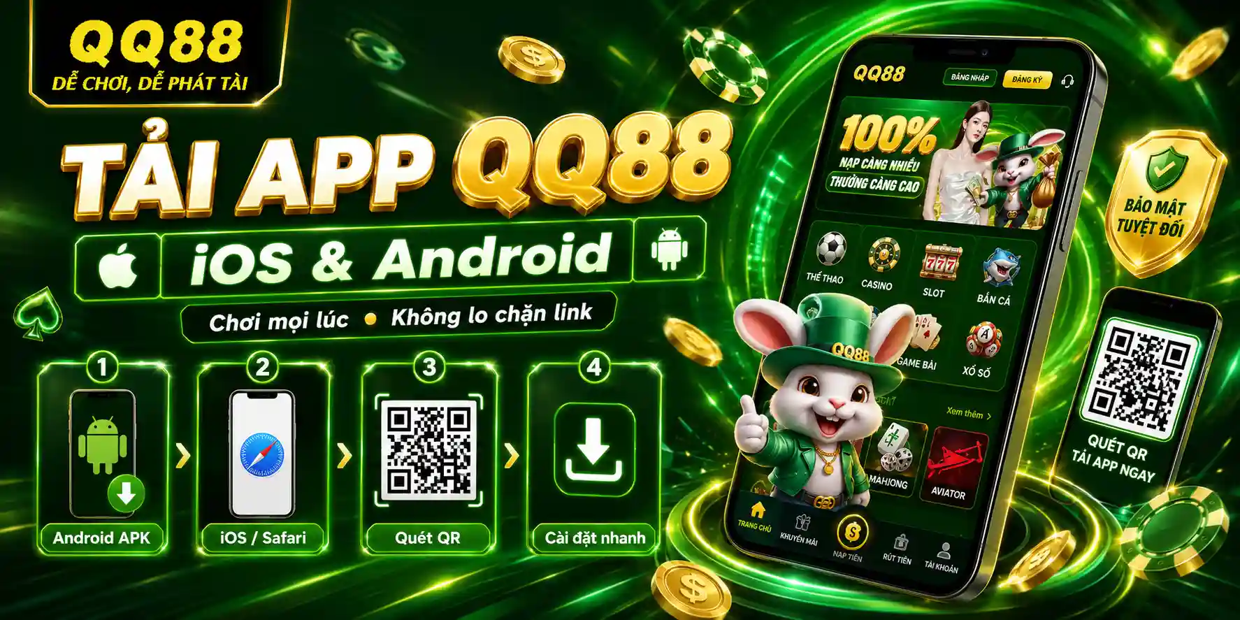 QQ88 17 Tải App QQ88 cho điện thoại (iOS & Android) chỉ trong 3 phút